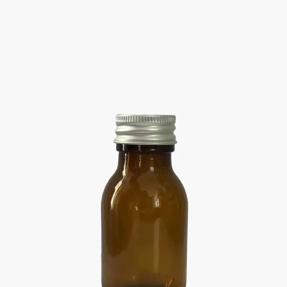 Glasflaska med aluminiumkork - brun - 60 ml